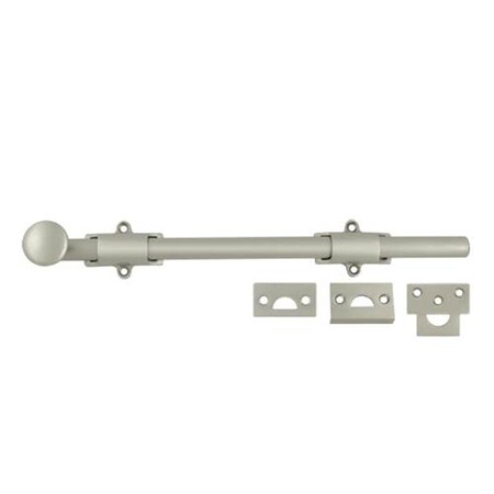 Dendesigns 12 in. Heavy Duty Surface Bolt, Satin Nickel - Solid DE2666986
